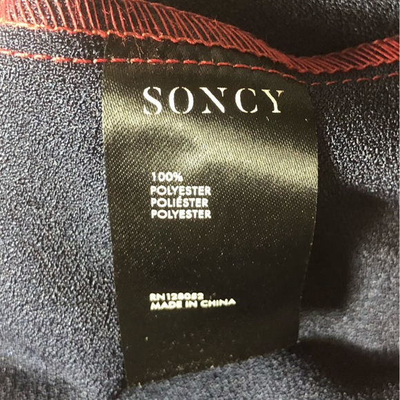 NWT Soncy Colorblock Skirt in Burgundy and Navy - Picture 4 of 5